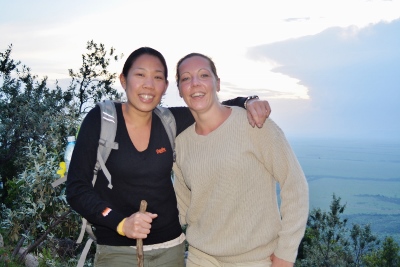 Serena Toh and Eveline Rae take a break on their great adventure to Kenya to help plant a forest