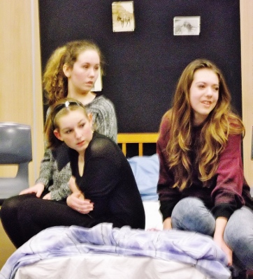 Members of Thame Youth Theatre rehearse a scene from Same