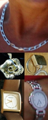 Stolen items of jewellery taken in the burglary