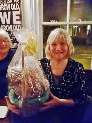 Margaret Wainwright was delighted and surprised with her Easter egg raffle prize 