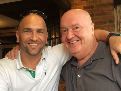 Gareth Thomas (left) with his dad, John