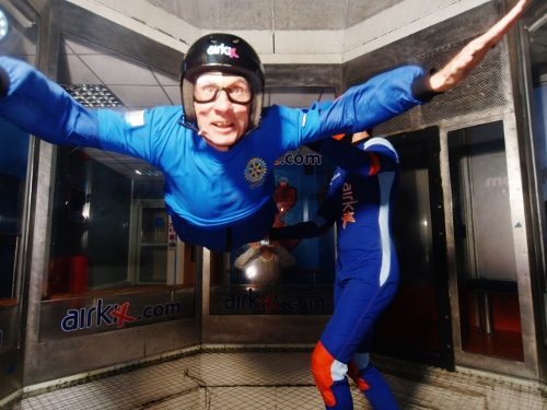 Errol Bateman training for his sky dive at AirFix, Milton Keynes