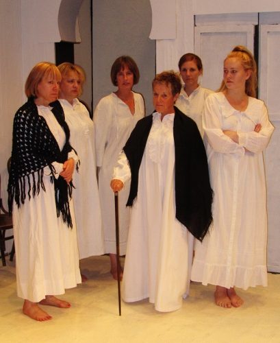 Members of the cast of The House of bernarda Alba in rehearsal