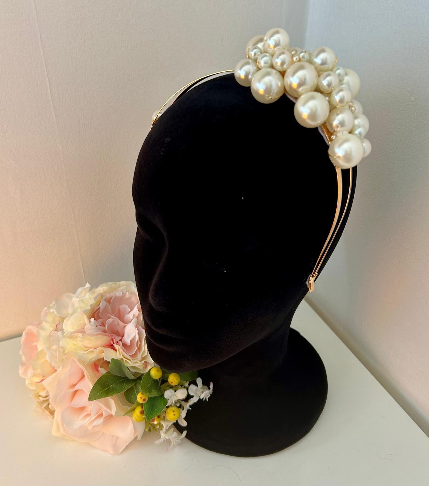 Handmade Pearl Champagne Bubbles Headband Handmade Pearl Champagne Bubbles Headband